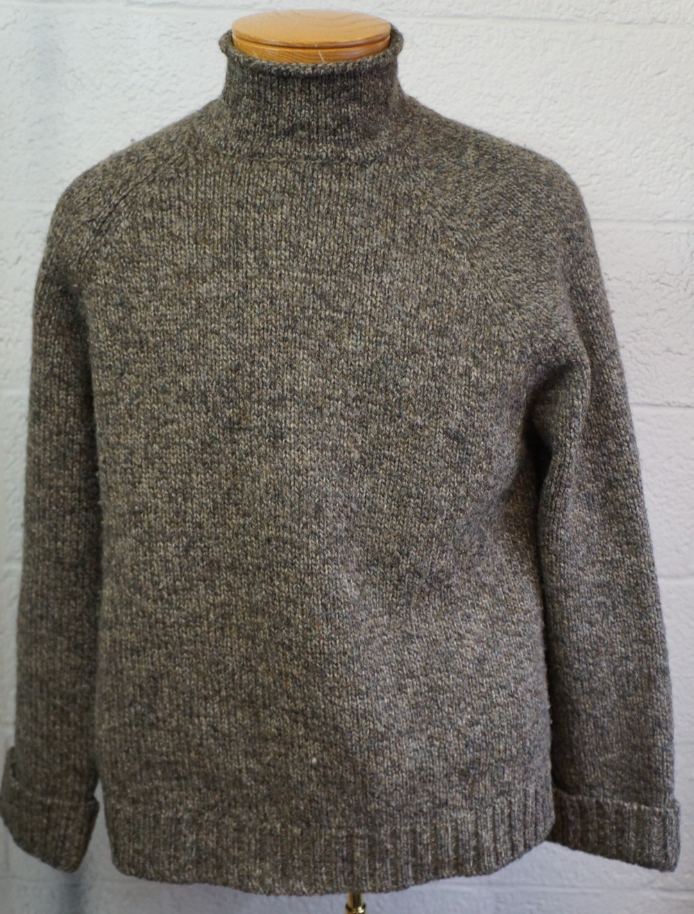 Vtg 90s Y2K Abercrombie & Fitch Wool Knit Mock Neck Red Cross Sweater Mens Large